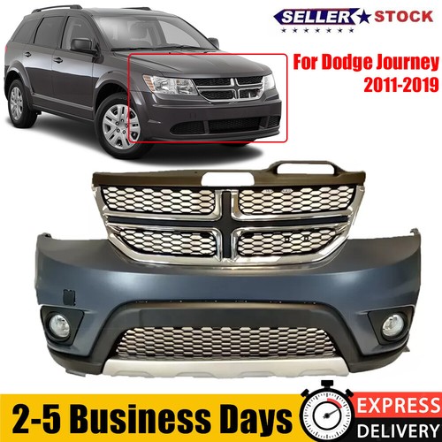 Front Upper & Lower Grille Fog Lights Bumper Cover Fascia Set For Dodge Journey