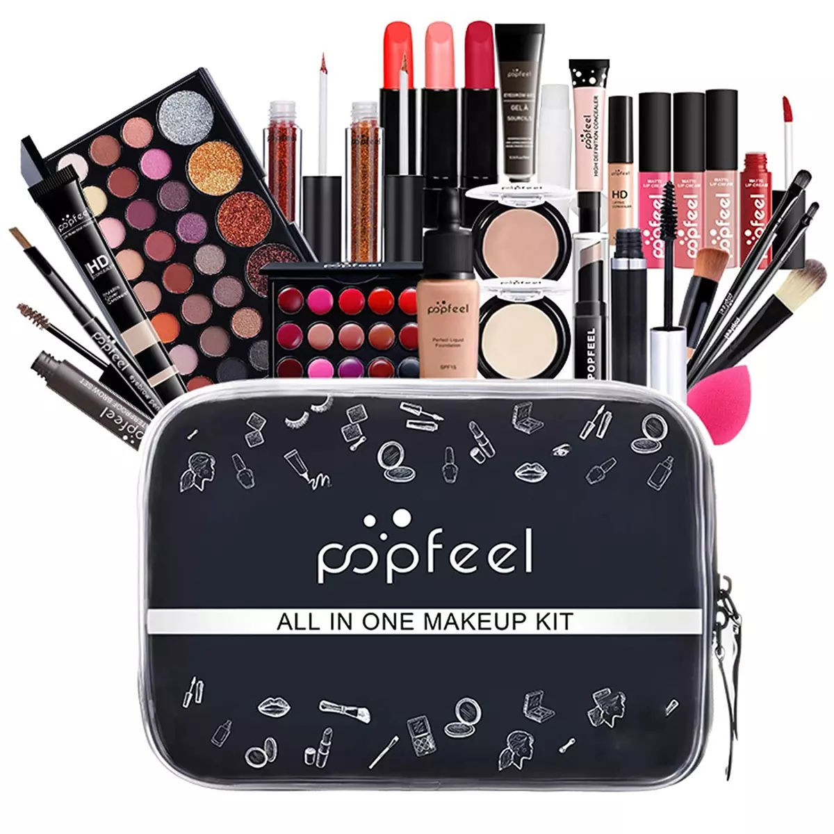 27pcs Set Kit de maquillaje profesional para mujer Kit completo de maquillaje