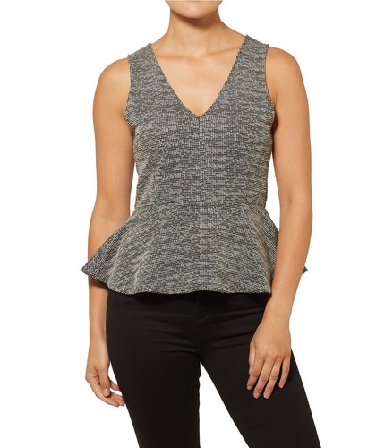 NEW sportsgirl textured top black & white also selling skirt sz XS 8 - Picture 2 of 6