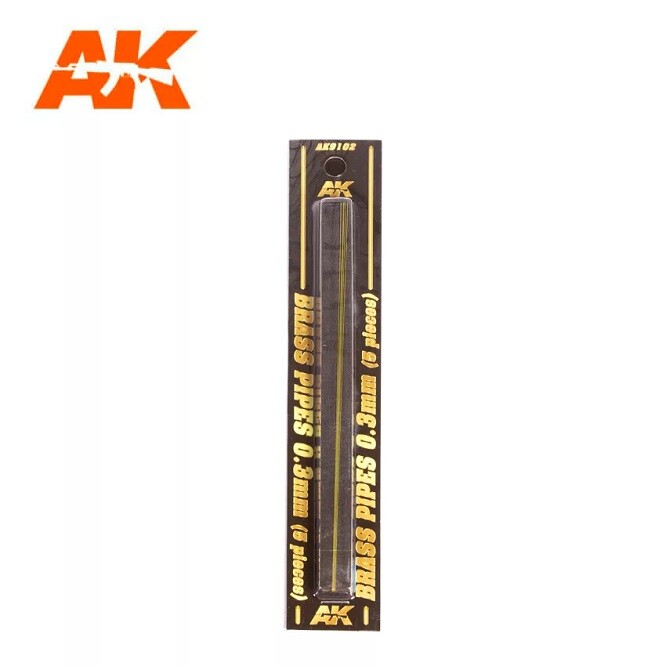 Ak Interactive AK9102 - Brass Pipes 0.3mm, 5 Units - New