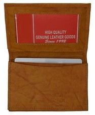 Tan Genuine Leather Men's Bifold Wallet Front Pocket Credit Card ID Holder