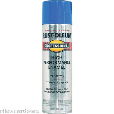 (6)-Safety Blue RustOleum Professional Industrial Enamel Spray Paint 7524-838