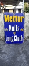 Mettur Mulls Advt Blech Emaille Porzellan Schild Tafel Lang Tuch Antik Vintag...