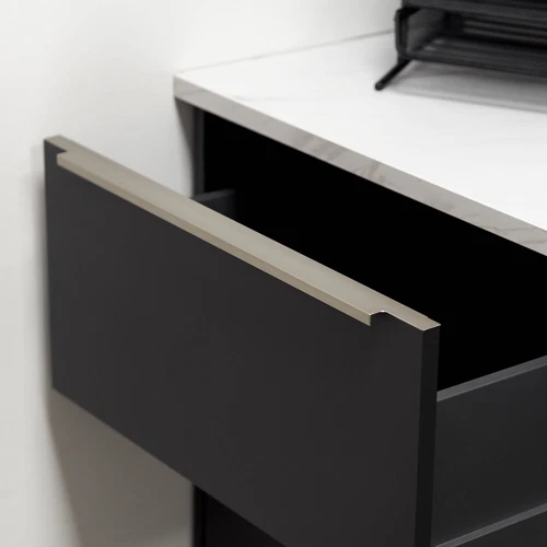 Trim Profile Cupboard Handle Edge Mount Brushed Nickel Kitchen Cabinet Pulls