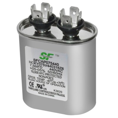 Ricambio Climatizzazione Condensatore Di Funzionamento TRANE 7,5 MFD 370/ 440V, Ovale, Per Motori E Compressori – SFCAP075440 Condensatore Trane Ricambio Climatizzazione Condensatore Di Funzionamento TRANE 7,5 MFD 370/ 440V, Ovale, Per Motori E Compressori – SFCAP075440 Condensatore Trane