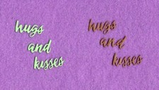 HUGS AND KISSES die cuts scrapbook cards