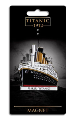 OFFIZIELLER RMS TITANIC KÜHLSCHRANKMAGNET WEISS STAR LINE R.M.S SCHIFF BELFAST 1912