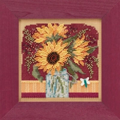 MILL HILL Buttons Beads Kit Counted Cross Stitch SUNFLOWER BOUQUET MH14-1924