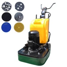 220V Concrete Floor Grinding Machine Polishing Discs, Folding Handle Water Tank
