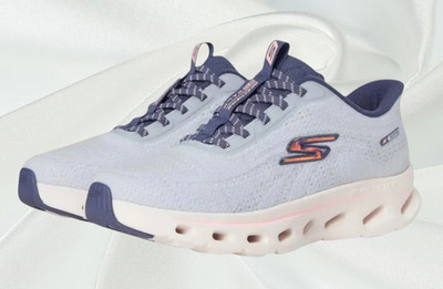 SKECHERS Slip-ins GO WALK Glide-Step 2.0 MARIA SNEAKERS Light Blue w/Pink US-8.5