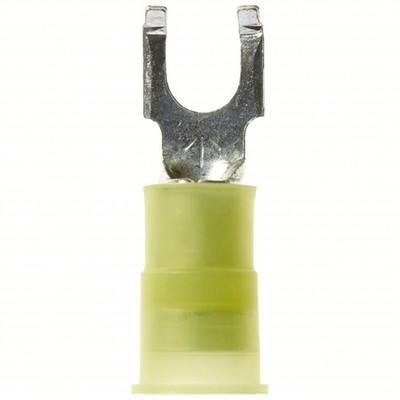 3M Fork Terminals Yellow, Vinyl, #8 Stud  12 AWG   10 AWG Wire Range,  QTY 700