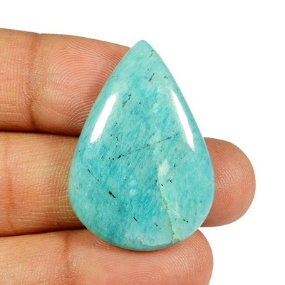 Green Amazonite Polished Cabochon Pear Shape Natural Gemstone Loose 34 Ct #10848