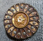 Vintage Antique Victorian Metal Facet & Celluloid Button FANCY Design — photo 3
