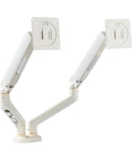 White Dual Ultrawide 32" Computer Monitor Desk Mount