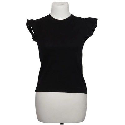 Amy & Ivy, Top, Größe: XXS, BRODERIE RUFFLE TEE, Schwarz, Baumwolle #BK4