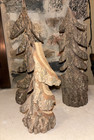 Pine Tree Forest Look Handcrafted Wood Trees Group of 3 Sold NEW — photo 3