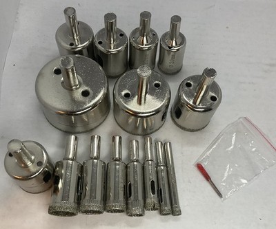 SAW DRILL DIAMOND HOLE 16 pc Bit Set Glass Ceramic Tile Saw Cutting Tool 3-42mm.