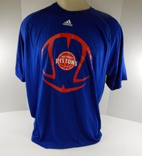 2014-15 Mens Detroit Pistons Authentic Blue Shirt Basketball Adidas Nwt 2xl 53s