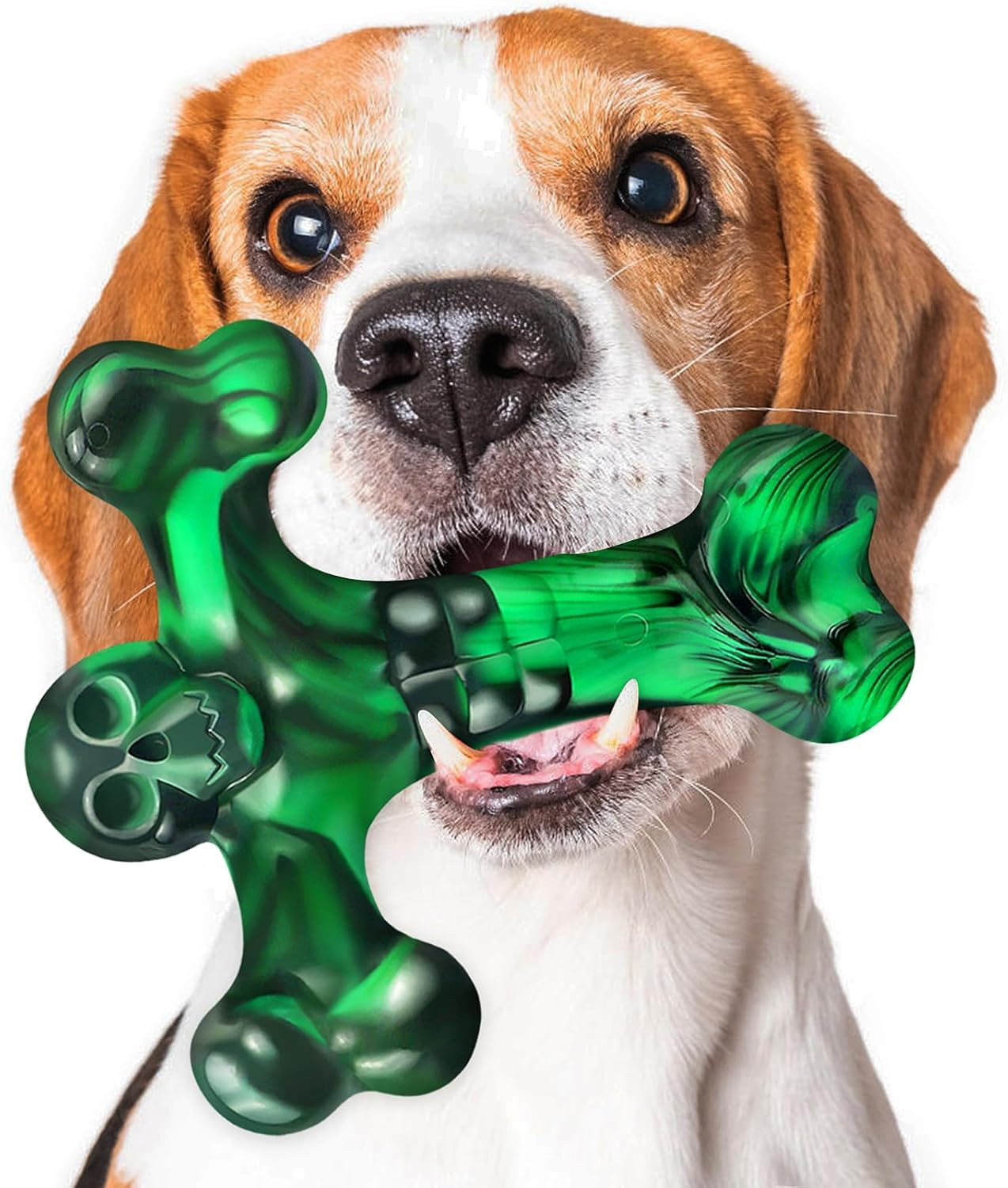 Dog Toys for Aggressive Chewers,Faint Bacon Flavor,Almost Green