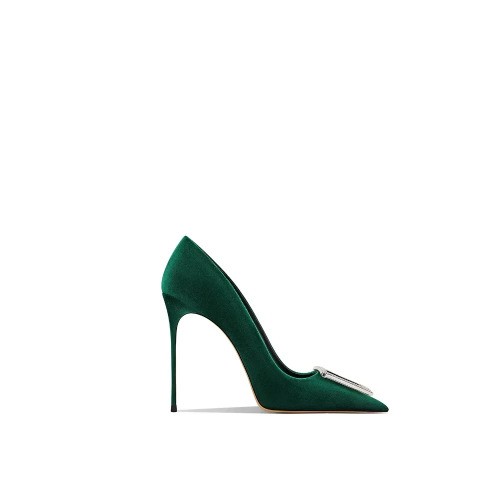 New Green Deep Heels High Heels Pointed Orteil Elegant Women Shoes