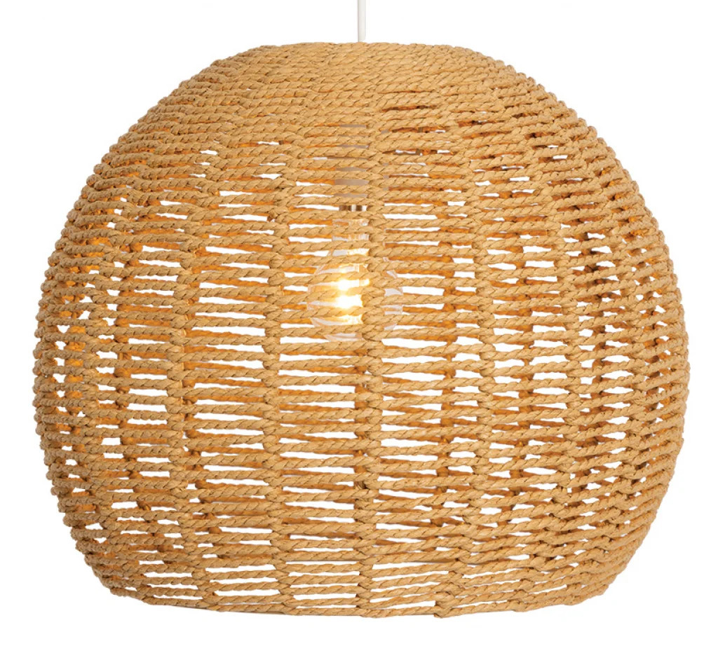 Lampshade Beige Clinton Paper String 400mm Shade Only Oaks Lighting 7358 NE LG