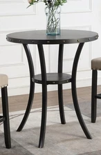 ✅Biony 36" Round Espresso Finish Bar Table Nail Head Trim
