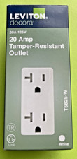 LEVITON DECORA 20 AMP TAMPER RESISTANT ELECTRICAL OUTLET WHITE 1 PACK NEW IN BOX