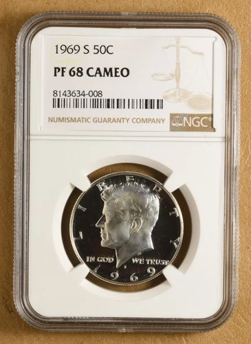 1969 S Proof Kennedy Silver Half Dollar NGC PF 68 Cameo