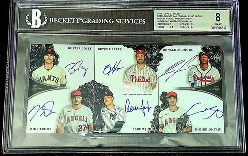 2023 Sterling Booklet Auto- Shohei Ohtani, Judge, Harper, Trout, Posey, Acuna
