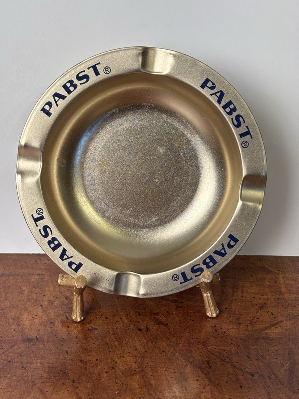 Vintage Multicolor PABST Ashtray PBR Pabst Blue Ribbon Beer - Near Mint!