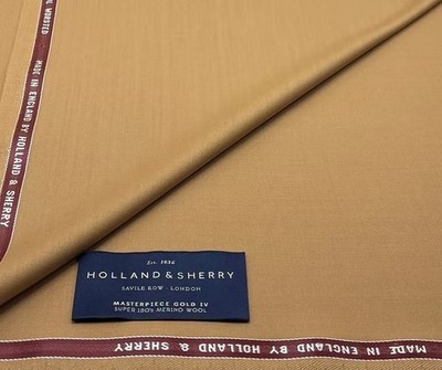 Holland & Sherry hellbraun beige Wollstoff Anzug Thobe 3,50m x 1,50m 230 Gramm
