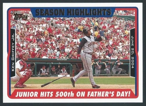 2005 Topps #335 Ken Griffey Jr. SHL 500th Home Run Baseball Card Cincinnati Reds