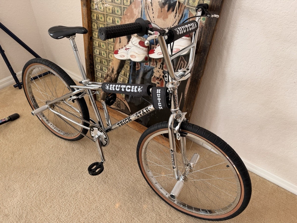 Hutch Trick Star 26” Old School BMX Bike Silver Steel Frame