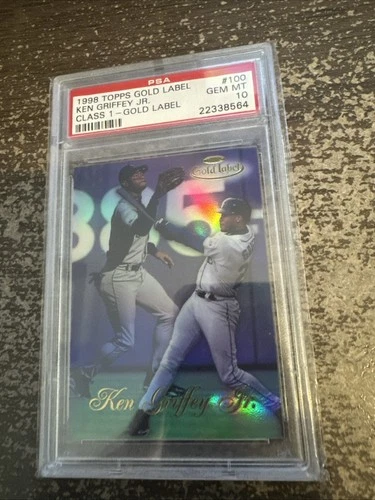 KEN GRIFFEY JR. #100 🔥 PSA 10 CLASS 1 REFRACTOR 1998 TOPPS GOLD LABEL SEATTLE M