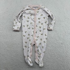 Ralph Lauren Pajama Polo Pink Bear Footed Coverall Baby Girl 6M Snap Buttons