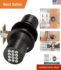 Keyless Entry Door Lock,Door Knob with Keypad Smart Code Door Lock,Mute Mode,...