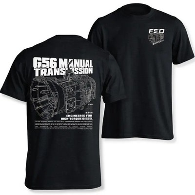 FSD Supply Co G56 Manual Transmission Shirt, 6 Speed Diesel Graphic Tee, Perform