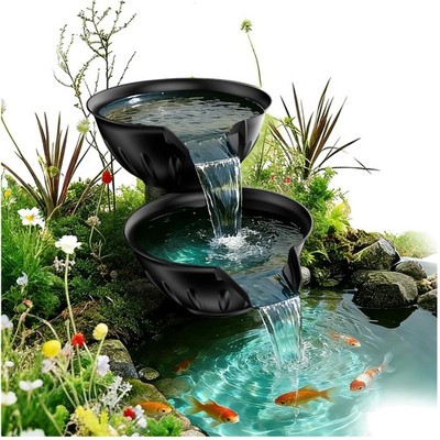 Teich-Überlaufset Becken Wasserfall Pumpe 2500l/h Gartenteich Bachlauf