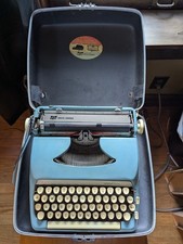 1965 Starmist Blue Smith-Corona 5AX Series Sterling Portable Typewriter Vintage! thumbnail