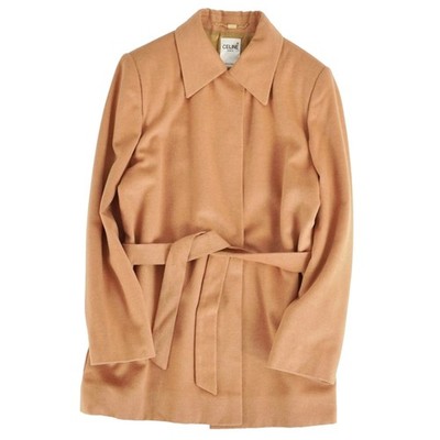 Vintage Celine Coat Jacket Belted Wool Outerwear Womens M Equivalent Used MOLO-0