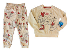 Disney Sweat Suit Girl 4T Mickey Friends Minnie Mouse Shirt Pants True Love
