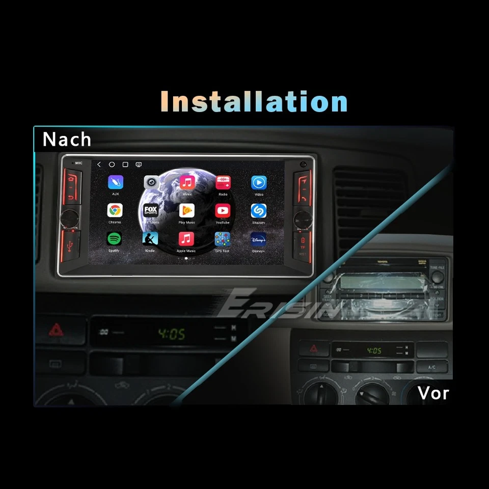 Qualcomm 128GB Android 14 DAB+Autoradio GPS Toyota RAV4 Prado Hilux Vios Corolla - Bild 3 von 4