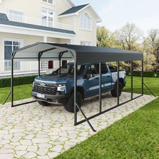 12x20 FT Heavy Duty Metal Car Carport w/ Reinforced Support Base for Boats Truck