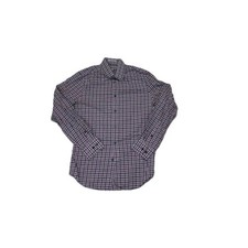 Express Men Blue Button Down Shirt Plaid Extra Slim Fit Size Small