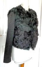 Massimo Dutti Wool Sleeve Genuine Shearling G...