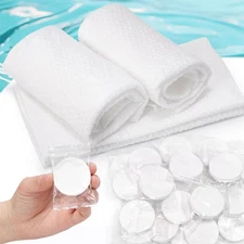 MCPINKY 42PCS Compressed Towels Portable Disposable Face Wipes for Travel Campin
