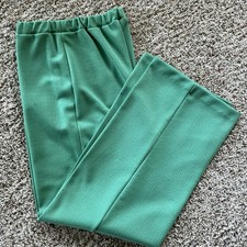 Vintage PYKETTES Woman s Green Polyester Stretch Pull On Pants Size Small
