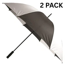 60 Inch Large Golf Rain Umbrella in Black and White for Golf Bag (2Pack)