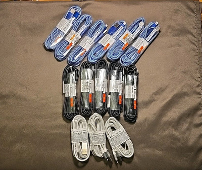 Bulk Iphone IPad Ipod Fabric 10ft Charging Cable- 13, 12 Pro Max, Mini Lot Of 14