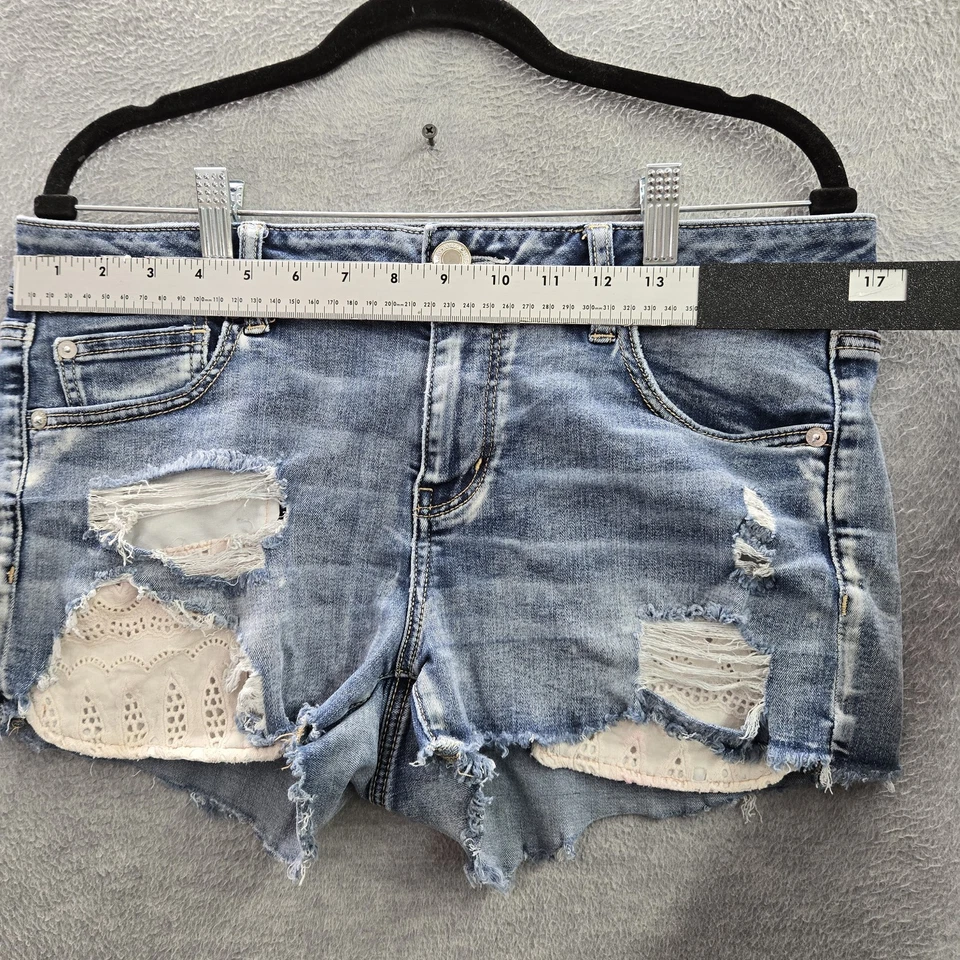American Eagle Outfitters Women Shorts 14 Blue Denim Shortie Super Stretch - Image 3 of 4